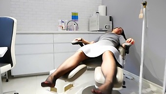 A Polish Beauty Salon Employee Satisfies A Client'S Foot Fetish
