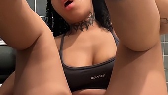 Kinky Ebony’s Close Call In The Bathroom Of A Public Gym